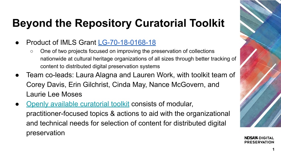 Beyond the Repository Curatorial Toolkit slide